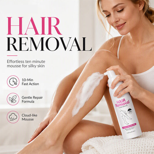 🔥Promoção Imperdível com 50% de desconto🔥 Mousse Depilatória Suave – Remove os Pelos Indesejados do Corpo, Ideal para Peles Sensíveis 🧴