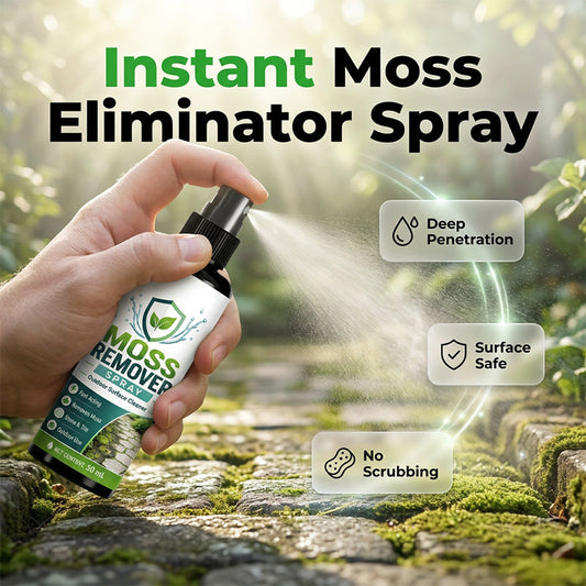 🔥 Spray Removedor de Musgo para Exterior – Fórmula de Ação Rápida para Pátios, Passeios e Pedras de Jardim – Ideal para Pavimentação, Paredes de Tijolos e Betão