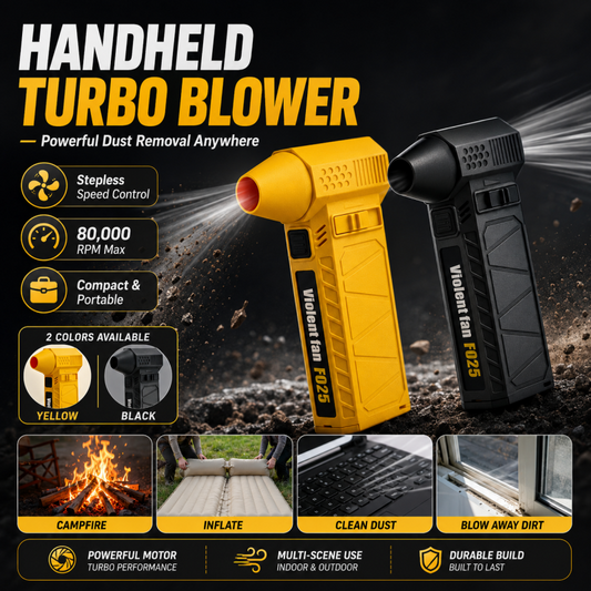 ⏰60% DESCONTO⏰ Soprador Turbo – Controlo de Velocidade Contínuo, Leve (424g) – Remove os Colchões Neve, Pó e Infla – Compacto e Potente! 🔧