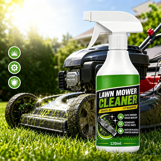 🔥 Spray de limpeza de corta-relva de ação rápida – Fórmula espumante que dissolve gordura e relva – Ideal para peças de metal, plástico e pintadas 🌿🛠️