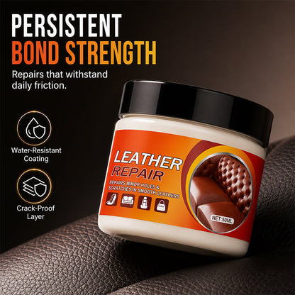 🛋️50% DESCONTO JÁ! Creme multifuncional para reparação de riscos em pele - Restaurador profissional em pele sem costuras, bálsamo restaurador de texturas para sofás, bancos de automóveis, malas e sapatos.