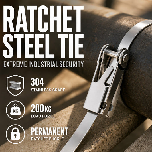 🎉 Promoção de 2026 — Mais de 12.000 unidades vendidas! 🔩 Abraçadeira em aço inoxidável reforçada – Aço 304, à prova de ferrugem, com fecho de roquete – Fixe cargas pesadas em ambientes interiores e exteriores! ✨