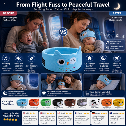 Fita de cabeça infantil sem fios com Bluetooth para dormir