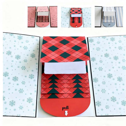 🎄🖤Compras antecipadas Black Friday e presentes de Natal💝🎁-Folheto de Cartões Presente Natalinos Criativos com Cascata