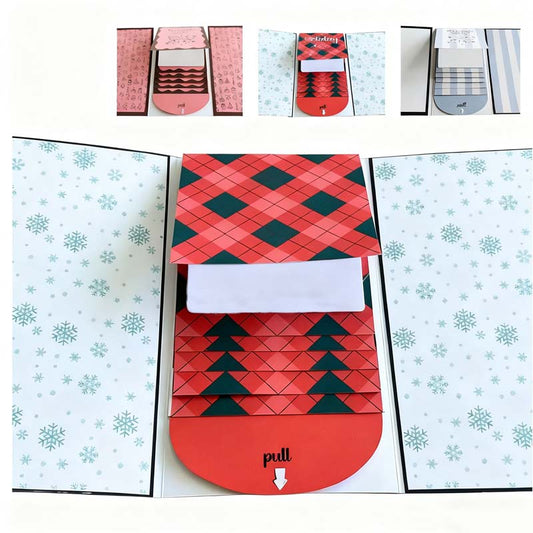 🎄🖤Compras antecipadas Black Friday e presentes de Natal💝🎁-Folheto de Cartões Presente Natalinos Criativos com Cascata