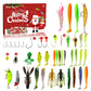 Calendário do Advento de Natal com Iscas Artificiais para Pesca, Conjunto de Caixas Surpresa com Iscas Minnow Popper.