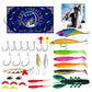 Calendário do Advento de Natal com Iscas Artificiais para Pesca, Conjunto de Caixas Surpresa com Iscas Minnow Popper.
