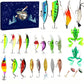 Calendário do Advento de Natal com Iscas Artificiais para Pesca, Conjunto de Caixas Surpresa com Iscas Minnow Popper.