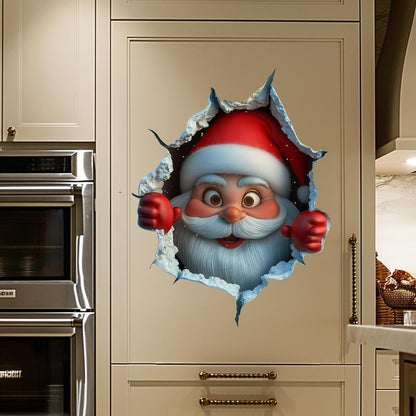🎄❄️Promoção de Natal antecipada: 50% de desconto!!🎅Autocolante de parede criativo de Natal, desenho animado do Pai Natal, decoração natalícia para casa