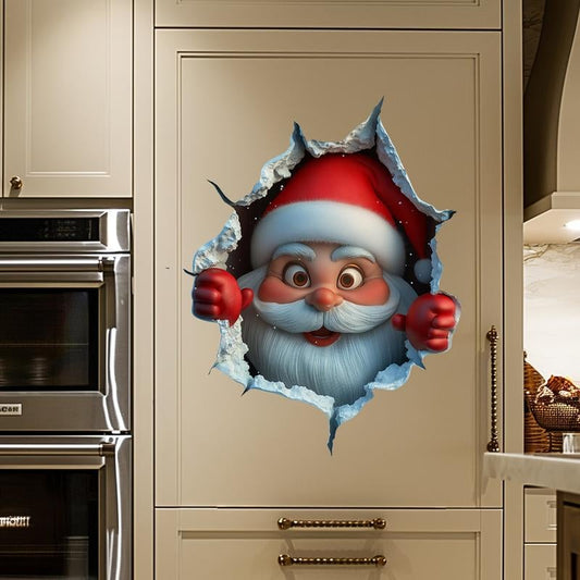 🎄❄️Promoção de Natal antecipada: 50% de desconto!!🎅Autocolante de parede criativo de Natal, desenho animado do Pai Natal, decoração natalícia para casa
