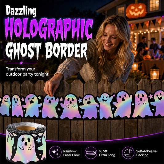 ✨Autocolante de borda holográfica de fantasma a laser para o Halloween