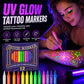 🥳PROMOÇÃO IMPERDÍVEL! Canetas de tatuagem néon para festas🎉✨