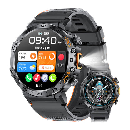 ⏳Oferta por Tempo Limitado⏰ Smartwatch para Atividades ao Ar Livre – Resistente, com Lanterna LED e Chamadas via Bluetooth – Para Desporto, Fitness e Aventura 🏔️🔦