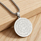 📿50% DESCONTO JÁ! Colar com Pendente de Caligrafia Árabe em Aço Inoxidável - Colar com Medalhão Redondo com Versículo Islâmico Gravado, Joia Religiosa para Oferta para Homem e Mulher