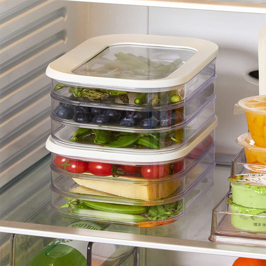 🎉 Promoção de 2026 — Mais de 37.000 unidades vendidas! 🥡 Recipiente transparente e empilhável para guardar alimentos no frigorífico — com tampa hermética 🧊