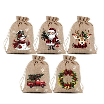 🎄 Poupe 50%! 🎁 Sacos de oferta com cordão – Festivos, reutilizáveis e perfeitos para embrulhar presentes ✨