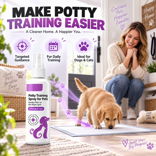 💞 Mais de 10.000 frascos vendidos! Spray de treino sanitário para animais de estimação — 50% de desconto! Treine o seu animal de estimação com facilidade; é seguro, prático e mantém a casa mais limpa — garanta já o seu! ✅