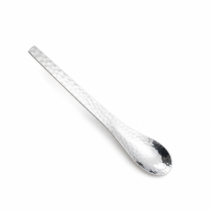 🎄Colher de Sobremesa em Aço Inoxidável Martelado