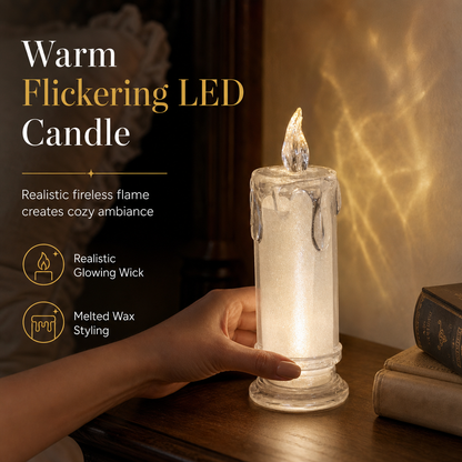 ⏳Oferta por tempo limitado: 50% de desconto⏰Luz noturna de vela eletrónica com LED brilhante🕯️💡