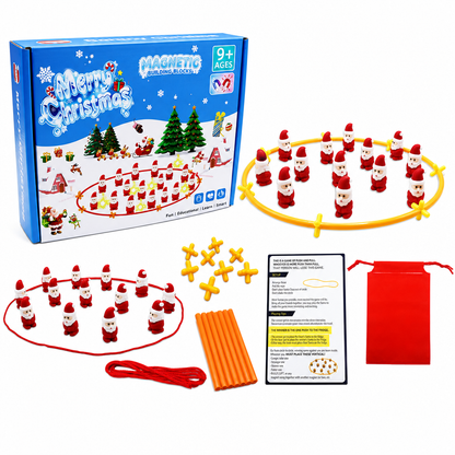 🌲Jogo de Xadrez Magnético com Tema de Natal e Pai Natal