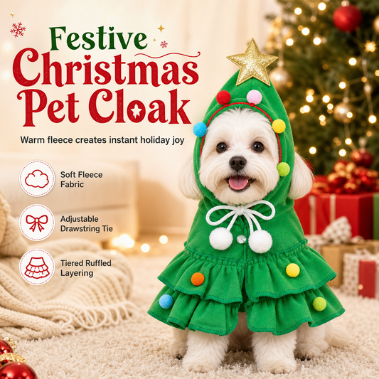 🌲Capa de Natal em forma de árvore para cães e gatos