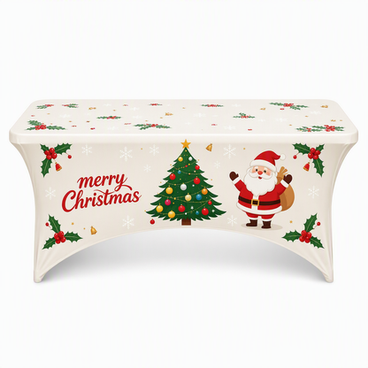 🖐️Toalha de Mesa Elástica de Natal para Mesas Retangulares