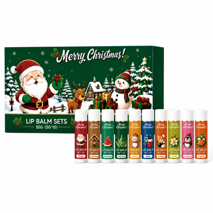 🎄 Kit Presente com 10 Bálsamos Labiais de Natal 💄🎁